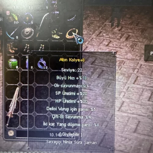 +8 Altın kolye 5 efsun